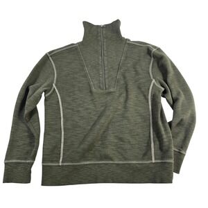 Tommy Bahama Men's Green Pima Cotton Blend Quarter Zip Pullover M